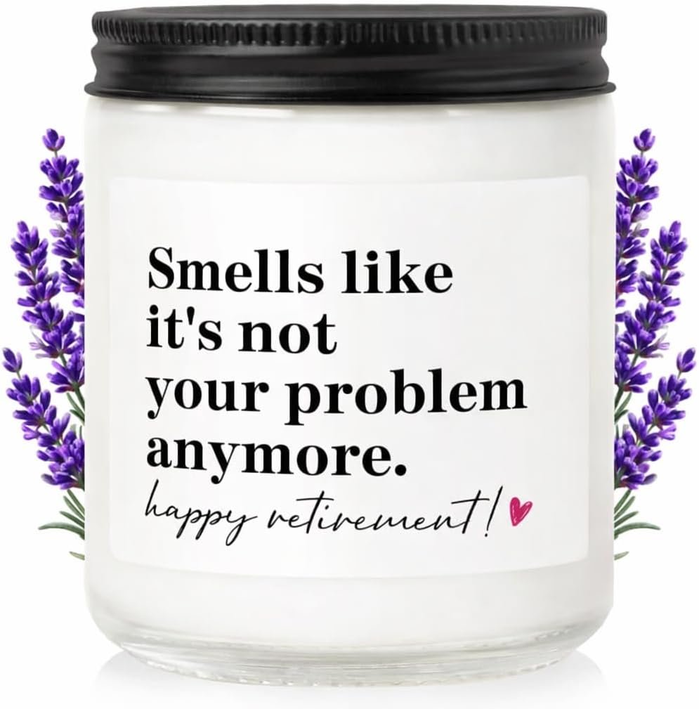 Lavender Soy Message Candle, 9 oz – Happy Retirement