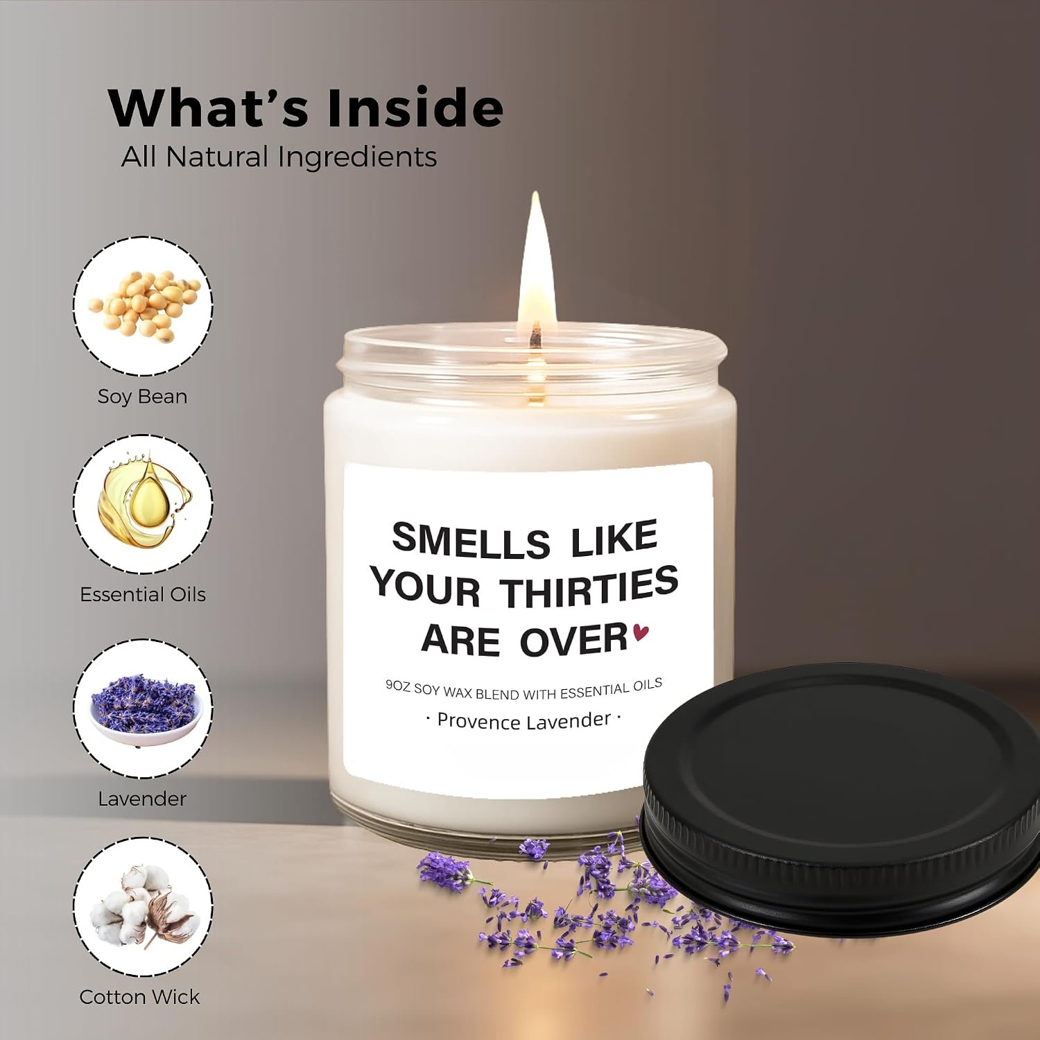 “Smells Like Your 30s Are Over” 40th Birthday Candle